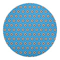 Blue Soccer Ball Pattern Print Round Blanket