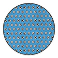 Blue Soccer Ball Pattern Print Round Floor Mat