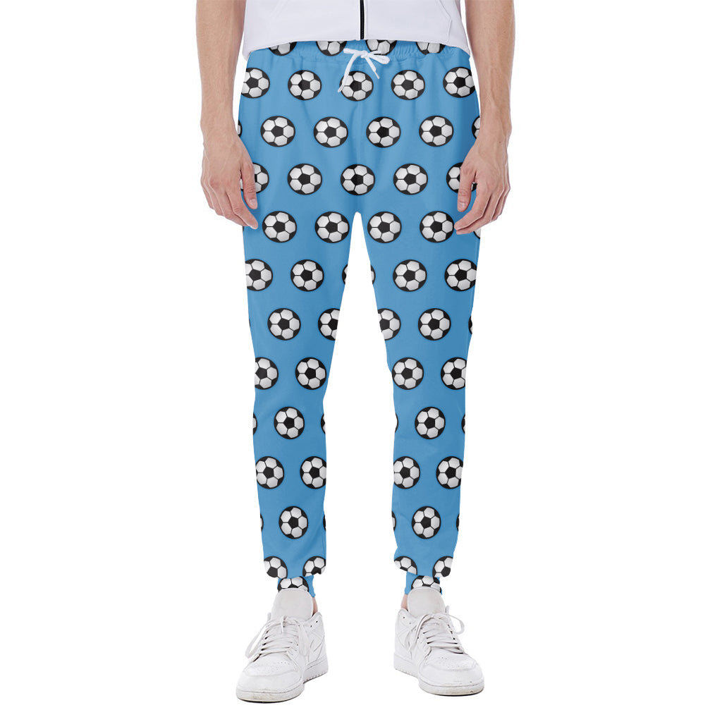 Blue Soccer Ball Pattern Print Scuba Joggers