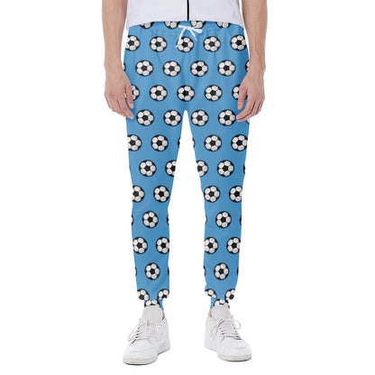 Blue Soccer Ball Pattern Print Scuba Joggers