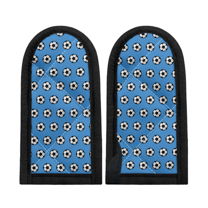 Blue Soccer Ball Pattern Print Skillet Handle Cover