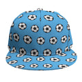 Blue Soccer Ball Pattern Print Snapback Cap