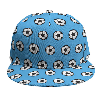 Blue Soccer Ball Pattern Print Snapback Cap