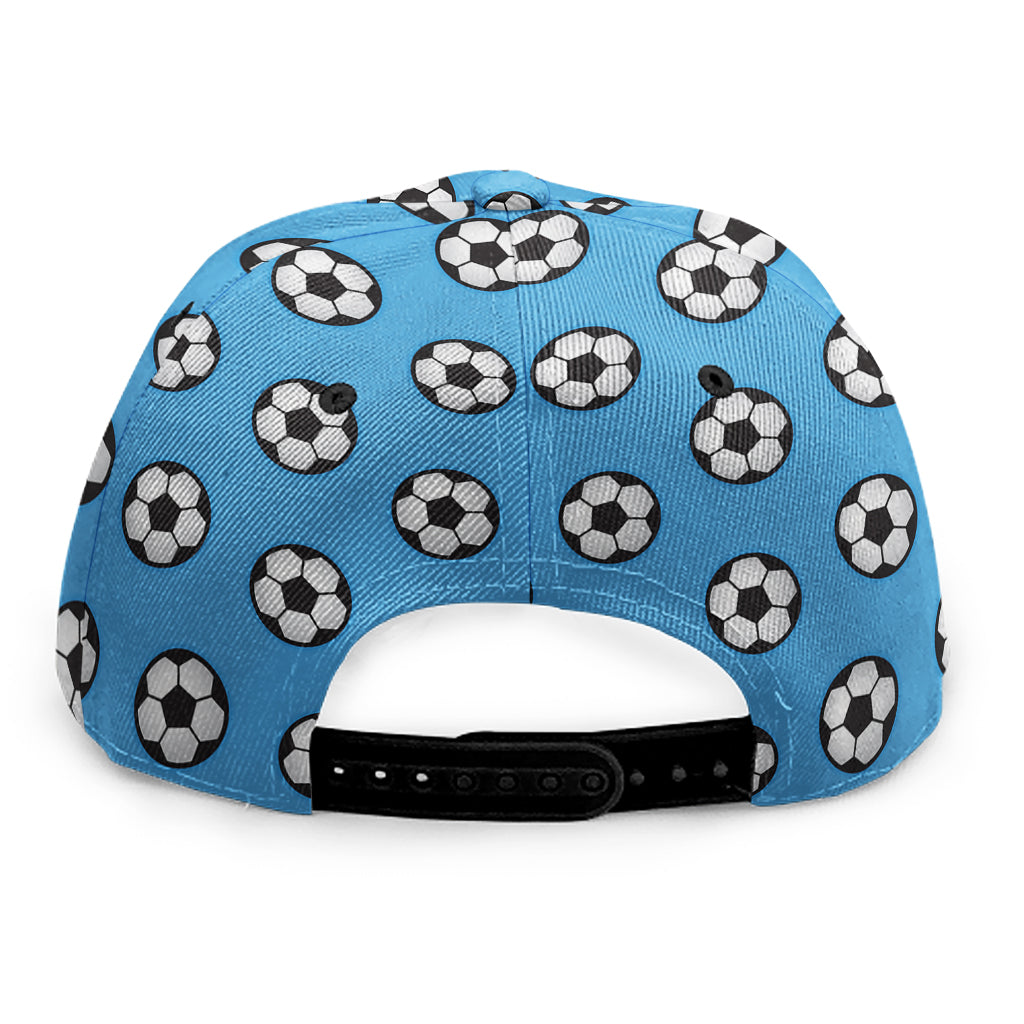 Blue Soccer Ball Pattern Print Snapback Cap
