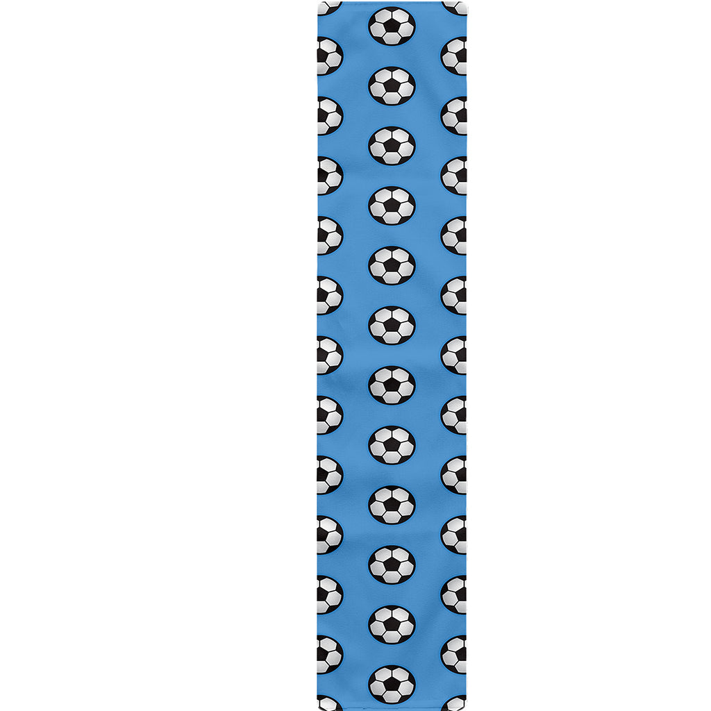 Blue Soccer Ball Pattern Print Table Runner