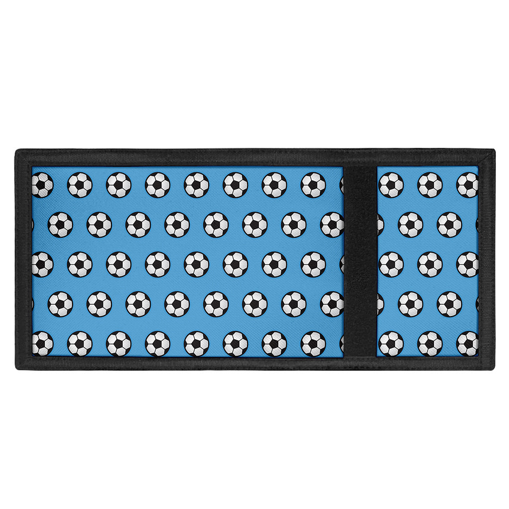 Blue Soccer Ball Pattern Print Trifold Wallet