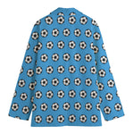 Blue Soccer Ball Pattern Print Women's Blazer