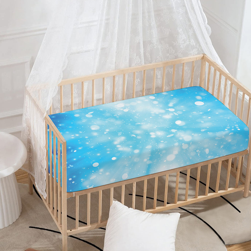 Blue Sparkle Light Print Baby Crib Sheet