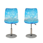 Blue Sparkle Light Print Bar Stool Covers