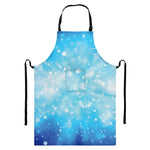 Blue Sparkle Light Print Bib Apron With Pocket