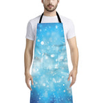 Blue Sparkle Light Print Bib Apron With Pocket