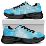 Blue Sparkle Light Print Black Chunky Shoes