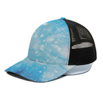 Blue Sparkle Light Print Black Mesh Trucker Cap