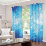Blue Sparkle Light Print Blackout Grommet Curtains