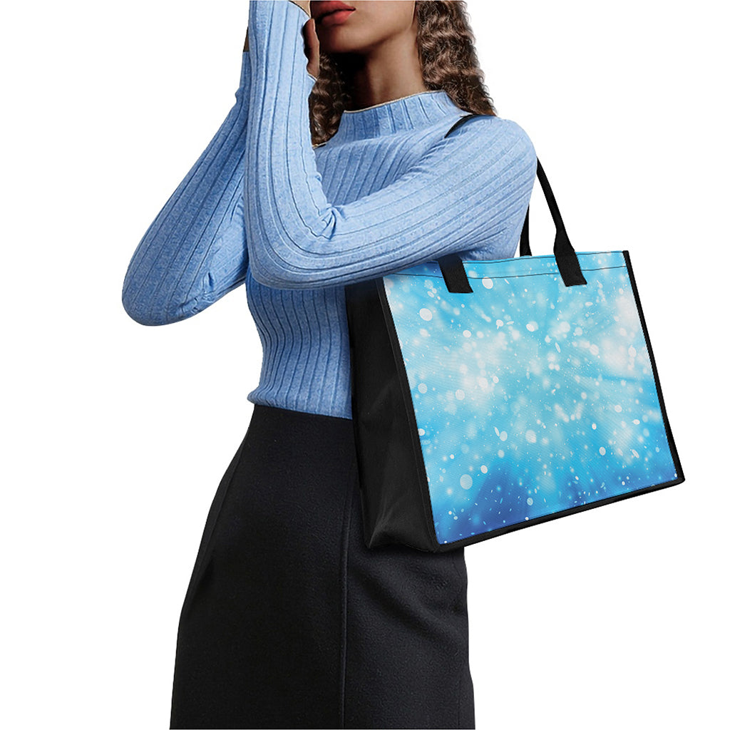 Blue Sparkle Light Print Canvas Tote Bag