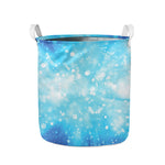 Blue Sparkle Light Print Collapsible Laundry Basket