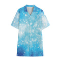 Blue Sparkle Light Print Cotton Hawaiian Shirt