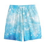 Blue Sparkle Light Print Cotton Shorts