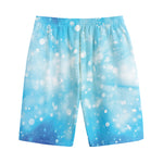 Blue Sparkle Light Print Cotton Shorts