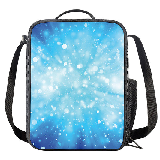 Blue Sparkle Light Print Crossbody Lunch Bag