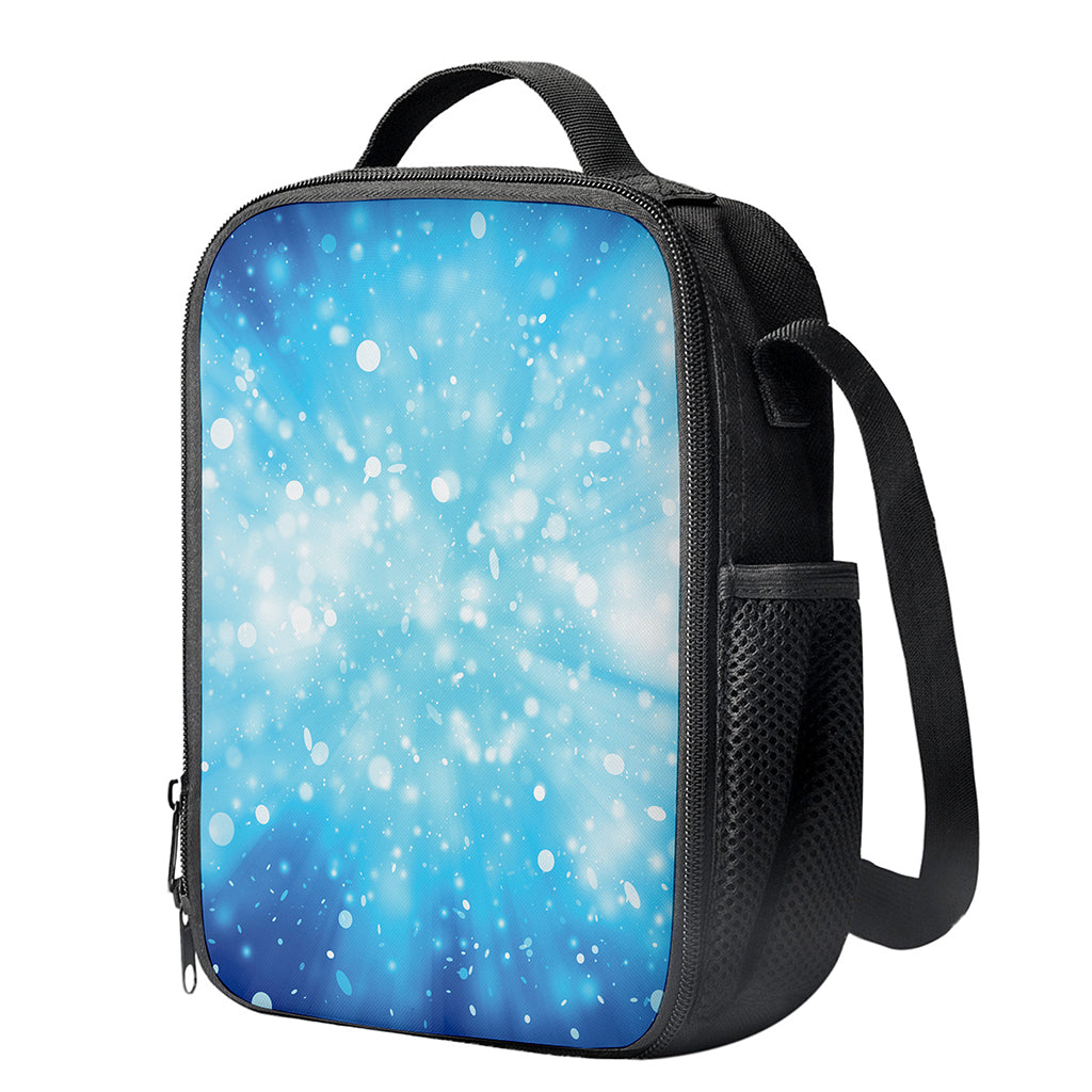 Blue Sparkle Light Print Crossbody Lunch Bag