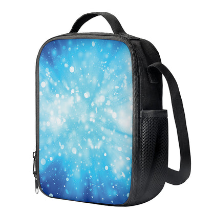 Blue Sparkle Light Print Crossbody Lunch Bag