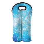 Blue Sparkle Light Print Double Neoprene Wine Tote