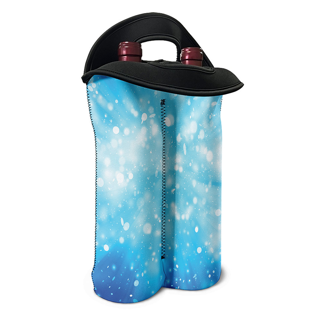 Blue Sparkle Light Print Double Neoprene Wine Tote