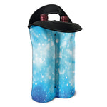 Blue Sparkle Light Print Double Neoprene Wine Tote