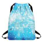 Blue Sparkle Light Print Drawstring Backpack