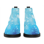 Blue Sparkle Light Print Flat Ankle Boots