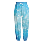 Blue Sparkle Light Print Fleece Lined Knit Pants