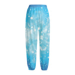 Blue Sparkle Light Print Fleece Lined Knit Pants
