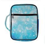 Blue Sparkle Light Print Front Pocket Bible Bag