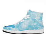 Blue Sparkle Light Print High Top Leather Sneakers