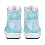 Blue Sparkle Light Print High Top Leather Sneakers