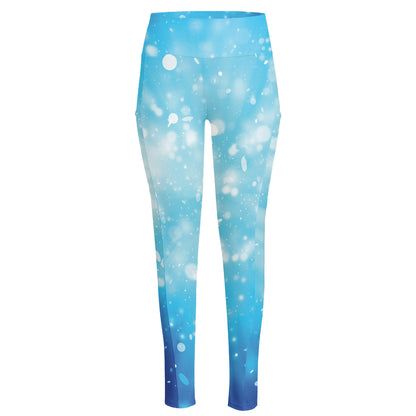 Blue Sparkle Light Print High-Waisted Pocket Leggings