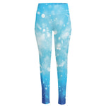 Blue Sparkle Light Print High-Waisted Pocket Leggings