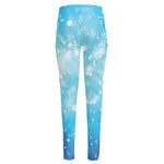 Blue Sparkle Light Print High-Waisted Pocket Leggings