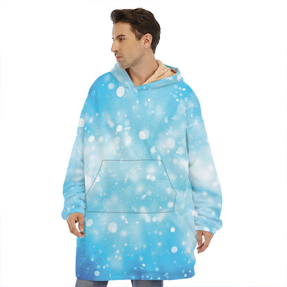 Blue Sparkle Light Print Hoodie Blanket