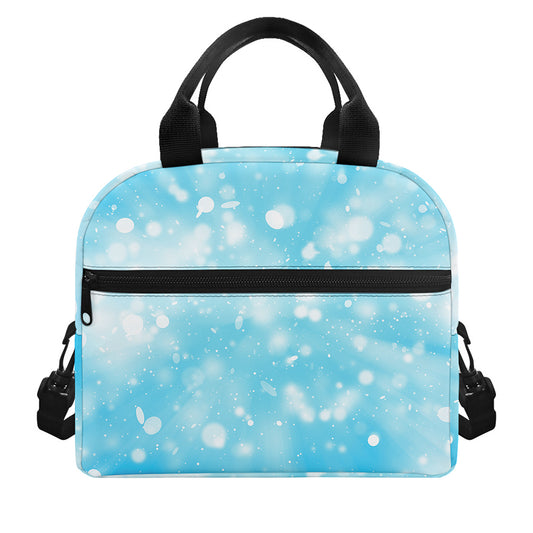 Blue Sparkle Light Print Insulated Lunch Bag