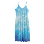 Blue Sparkle Light Print Jersey Midi Cami Dress