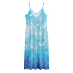 Blue Sparkle Light Print Jersey Midi Cami Dress