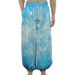 Blue Sparkle Light Print Lantern Pants
