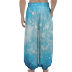 Blue Sparkle Light Print Lantern Pants