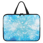 Blue Sparkle Light Print Laptop Sleeve With Handle
