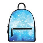 Blue Sparkle Light Print Leather Backpack