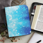 Blue Sparkle Light Print Leather Bible Cover