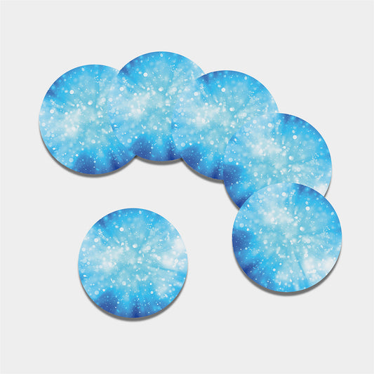 Blue Sparkle Light Print Leather Coaster Set