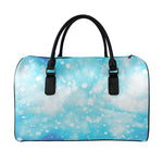 Blue Sparkle Light Print Leather Duffle Bag